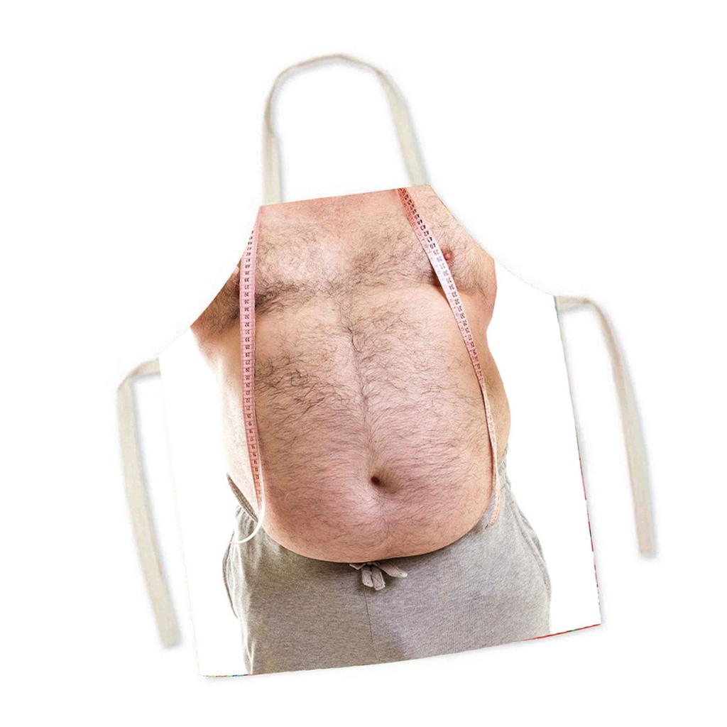 Vtipná 3D tištěná zástěra Skvělá na grilování a tematické akce Praktická a stálobarevná Domácí kuchyňská zástěra na vaření