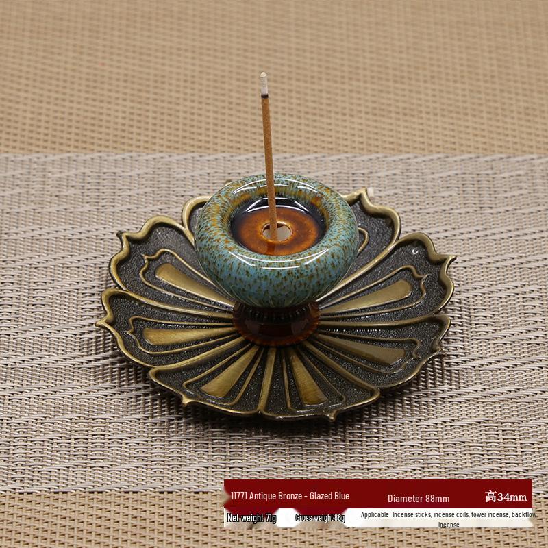 Ceramic Lotus Backflow Incense Burner & Stick Holder Ornament