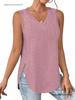 Spring/Summer V-Neck Sleeveless Eyelet Jacquard Women's Casual Vest Top