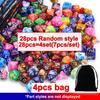 28-Piece Polyhedral DND Dice Set (4 x 7-Die Sets) - RPG Tabletop Game Accessories with Black Drawstring Pouch ZSY
