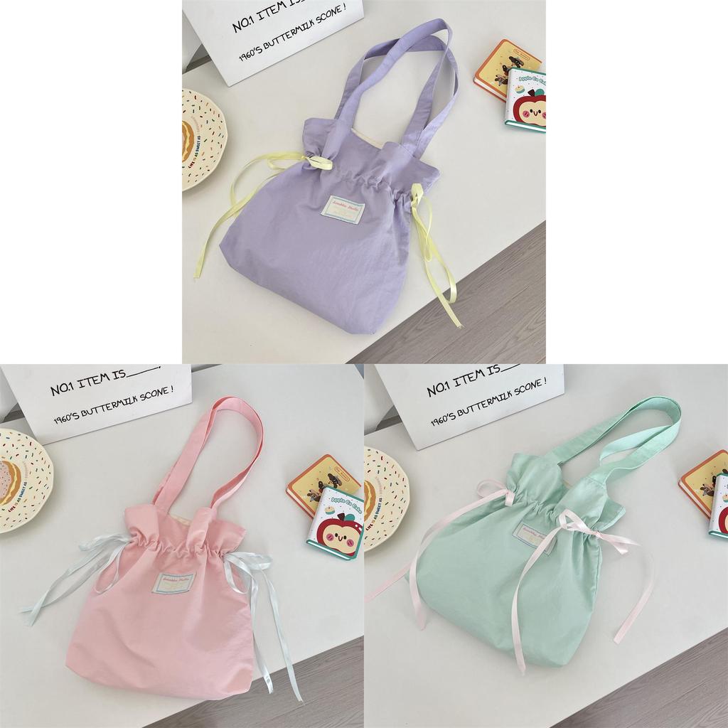 Minimalist Pure Color Shoulder Bag With Soft Fabric And Double Straps For Commuting
