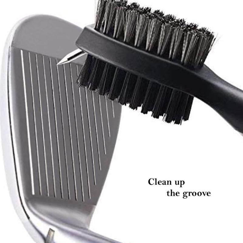 Golf Towel And Double Sided Cleaning Brush Set Golf Club Scrubber Microfiber Towel For Efficient Club Maintenance