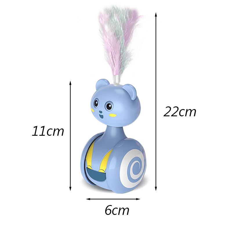 Funny Tumbler Sphynx Cat  Feather Ball Toy for Cats Gotas Automatic Swing Pet Balance Car Accessories Kitten Kedi Mascotas Toys
