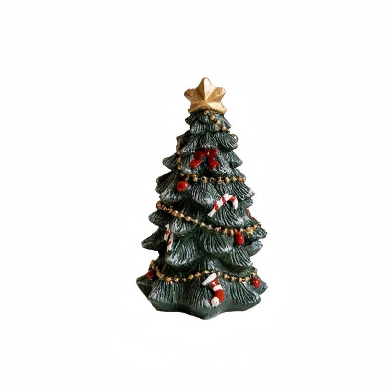 1PC Christmas resin mini Christmas tree decorations, desktop holiday decorations, used for holiday party supplies