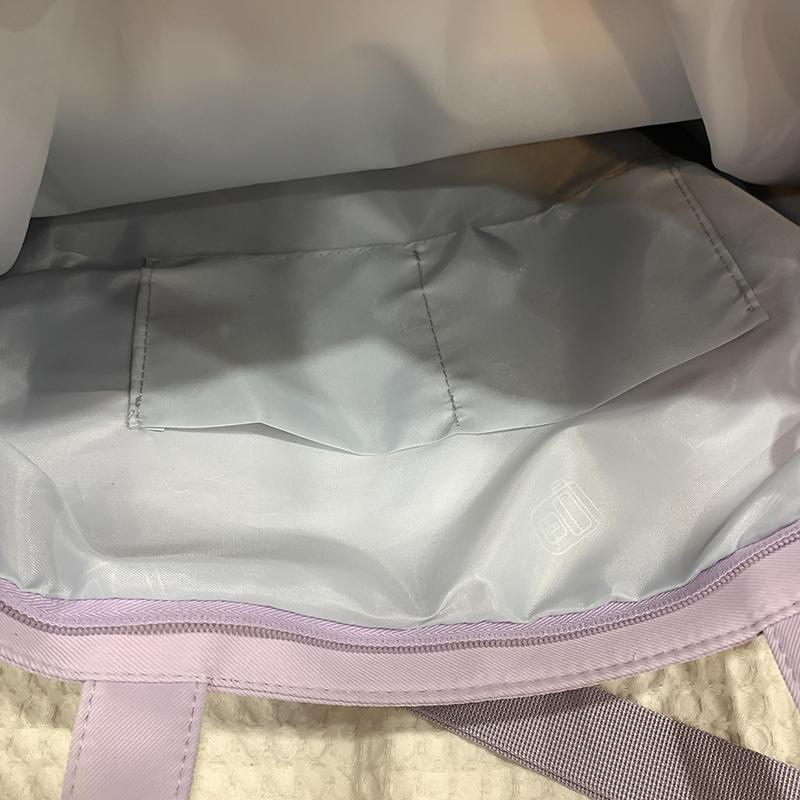 Student Handbag Women Color Block Crossbody Bag Large Capacity Classes Book Shoulder Bag with Coin Purse