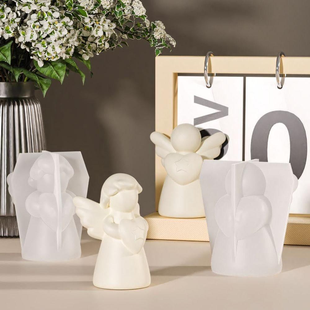 Heart Wings Angel Plaster Mold Reusable Resin Mold Creative Scented Candle Mold  Home Decor