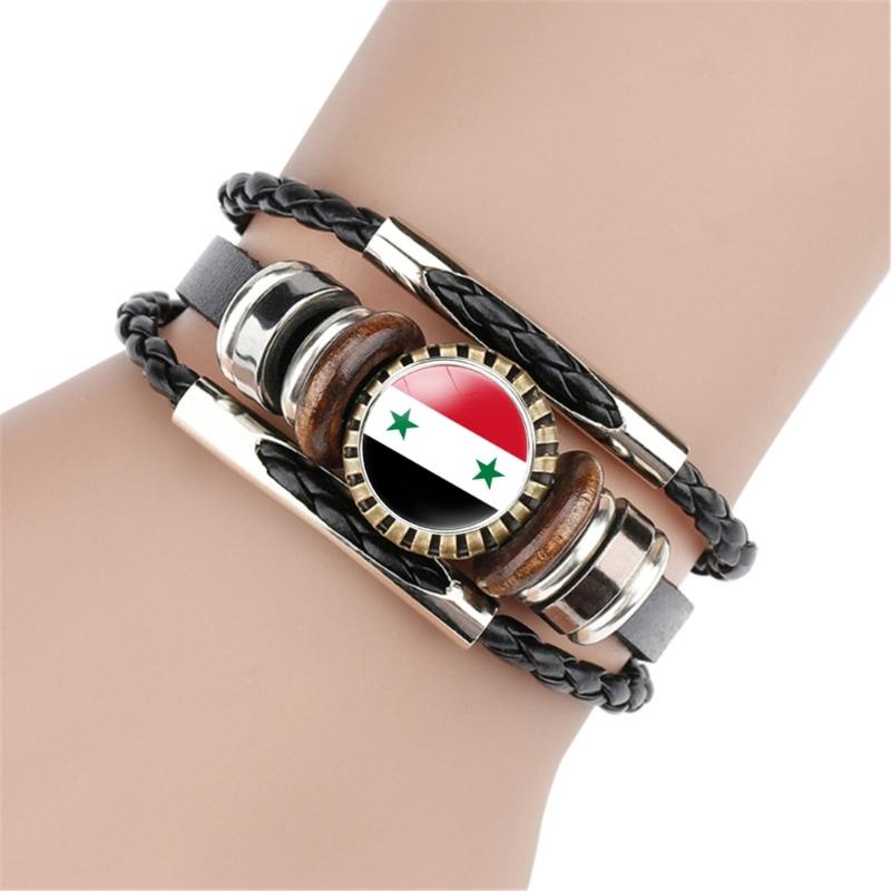 Handcrafted Black Syrian Flag Bracelet Showcasing Unique Craftsmanship and Cultural Identity for Fashion Enthusiasts