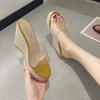 Fashion Shoes Transparent Slippers On A Wedge Slides Platform Women Heels Summer Soft High Rome Slippers Women Summer On A Wedge Transpa