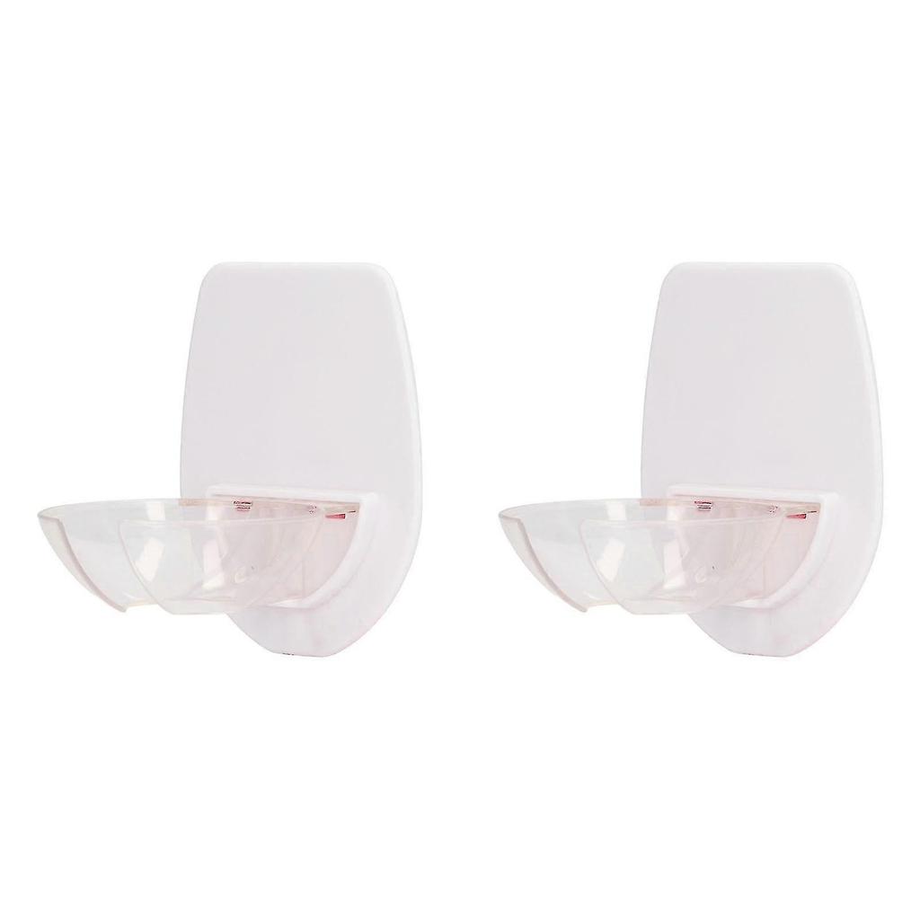 New 25-26 2Pcs Shower Transparent Plastic Simple Compact Easy Mounting Wine Glass Holder for Bathtub Bathroom