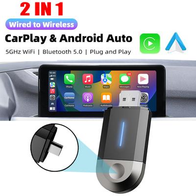 Przewodowy do bezprzewodowego Carplay Android Auto Adapter USB typu C do OEM Car Stereo Plug and Play Smart Link dla telefonów z systemem Android IOS
