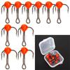 10Pcs/Box Mini Ice Fishing Hook Rust-resistant High Carbon Steel Good Toughness Solid Treble
