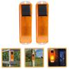 2pcs Rechargeable Warning LED Lamp Solar Powered Construction Obstacle Light  Auto Accessories