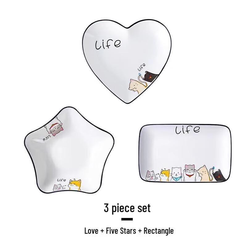 Nordic Cartoon Ceramic Dinner Plate Set