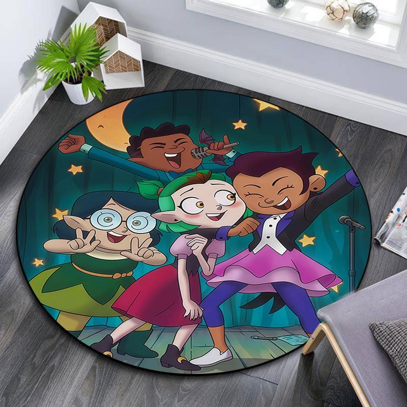 The Owl House pattern round rug,Carpet Rug for Living Room Bedroom Playroom ,Non-slip Floor Mat,Holiday Gifts and Birthday Gifts.