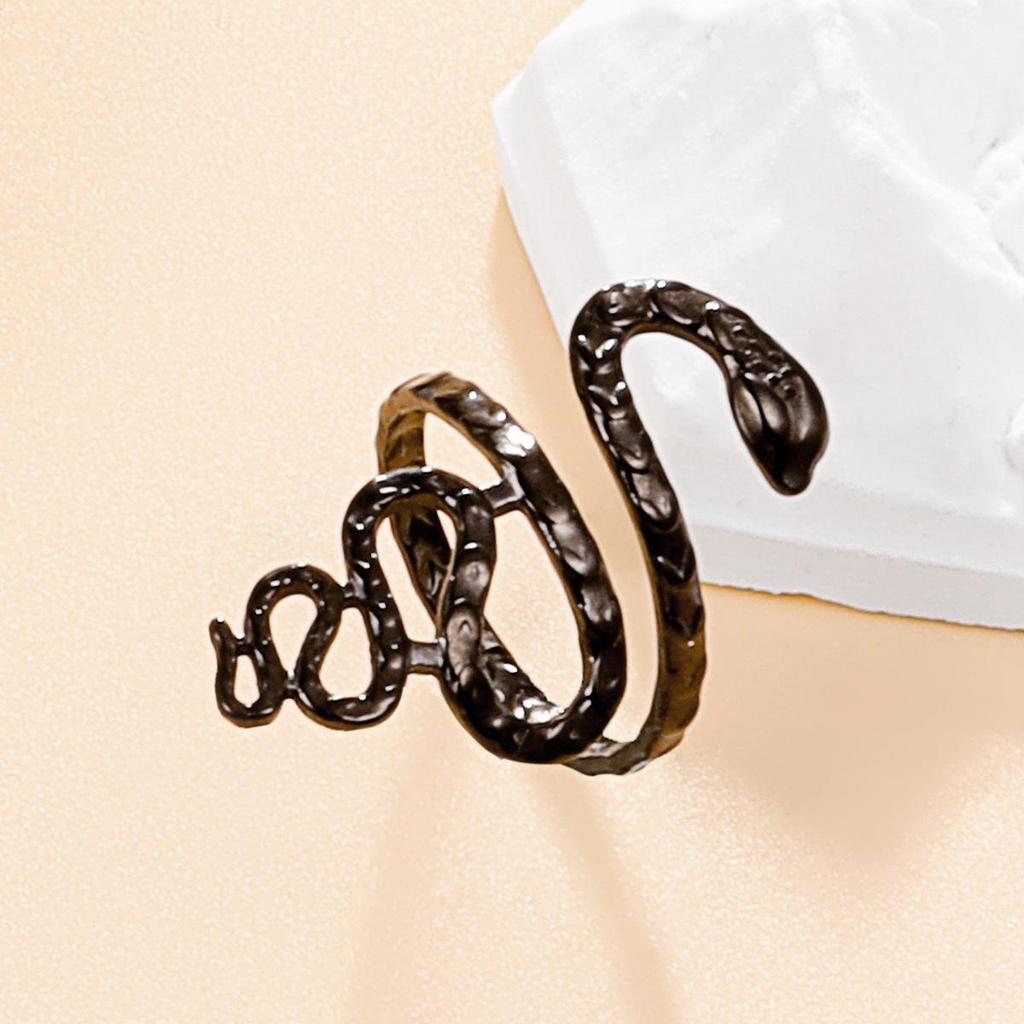 Unisex Punk Snake-Shaped Open Stainless Steel Ring – Fashion Hip Hop Snake Ring Accessories