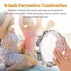 8inch Tambourine Handbell Hand Drum with Double Row Jingles Musical Percussion Instrument