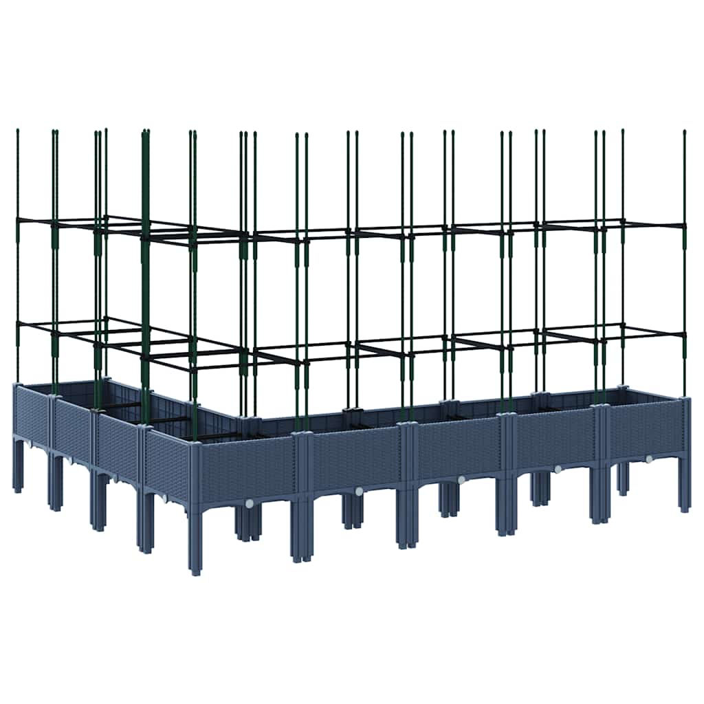 Planter with Trellis Blue Grey 200 x 160 x 142.5 cm PP