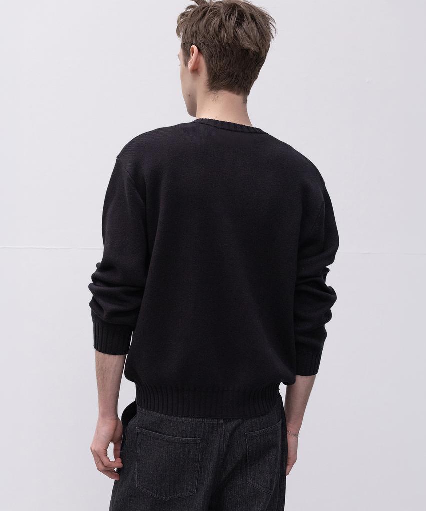 Decoroso Panel Rib Round Cardigan [Black]