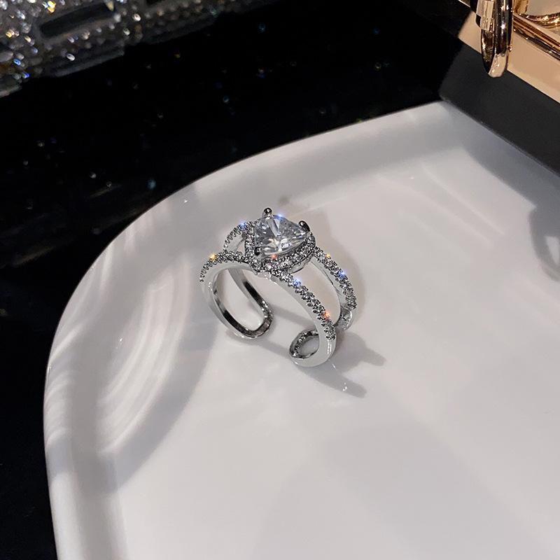 Love Ring Women'S Personality Fashion Opening Light Luxury Niche Design Temperament Women'S Index Finger Ring