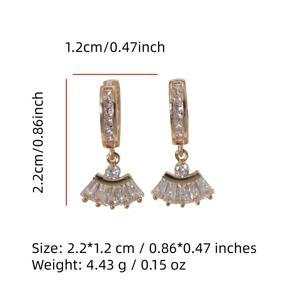 Chic Geometry Shaped Zirconia Dangle Earrings Fashion Jewelry for Daily Wear
