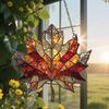 2D Autumn Maple Lea f Suncatcher For Window, Acrylic Maple Leaves Hanging Ornament Fall L eaf Decor Pendant For Garden Party