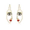 Stylish Alloy Human Face Earrings With Eye And Lip Details Perfect For Gifts