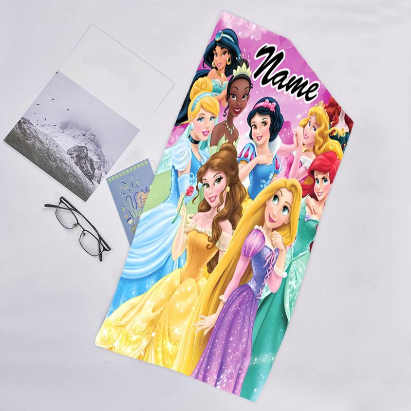 1pc Princess1 Beach Towel with Custom Name, Beach/Swimming/Bath/Picnic/Camping Towel, Suitable for Seaside Beaches