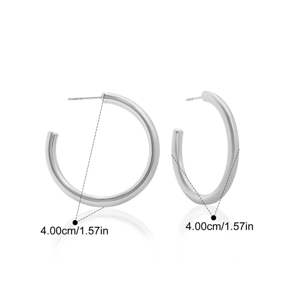 Yori Smooth C-ring Hollow Earrings Women Stainless Steel Fashion Versatile Charm Daily Jewelry Bijoux Waterproof