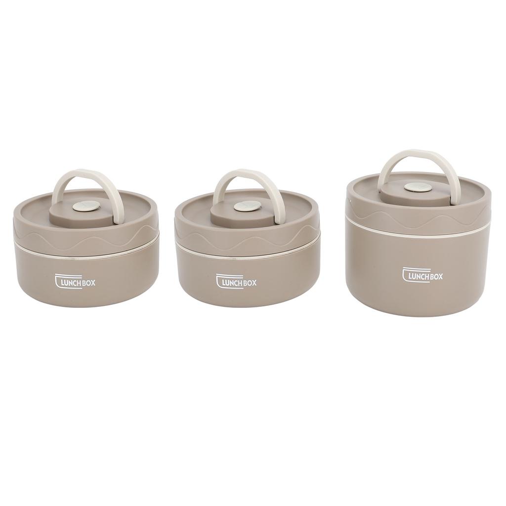 Insulated Lunch Container 304 Stainless Steel Sealed Multifunction Portable Round Thermal Bento Box