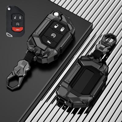 2/3/4 Button Zinc Alloy Car Key Case Protect Skin Cover Holder For Jeep Wrangler Jl Jlu Keychain Accessories