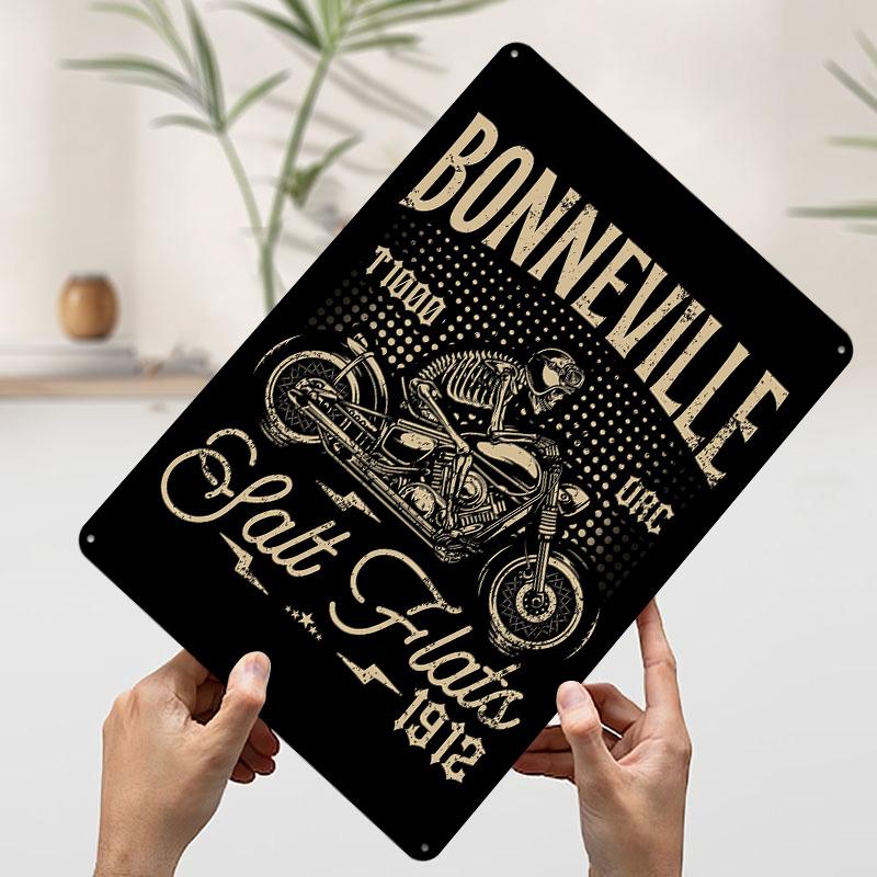 

Bonneville Salt Flats Motorcycle Poster Customized Wall Art Vintage Metal Signs Retro Tin Plaque for Man Cave Room Decorations 7.9x11.8In(20x30cm)