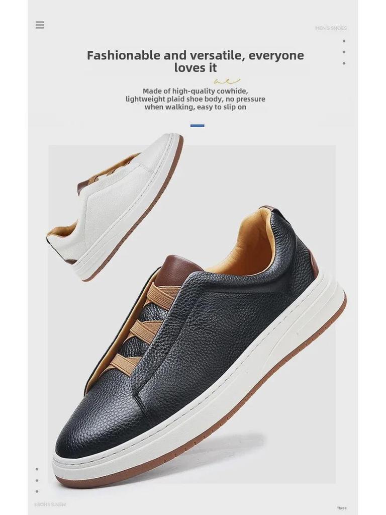 Scarpe da Uomo in Pelle Senza Lacci - Tendenza Autunno 2024: Suola Morbida, Vera Pelle, Stile Casual e Business