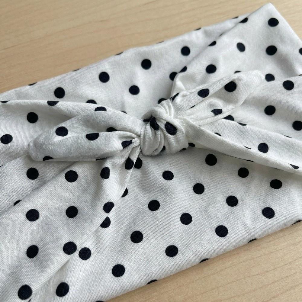 Hair Accessories Polka Dot Bow Headbands Large Polyester Women Wide Headwraps Elastic Retro Non Slip Hairband Yoga