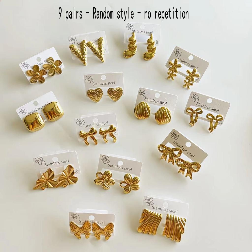 Dainty Thick Stud Earrings for Women Jewelry Irregular Geometric Flower Dangle Stud Earrings For Women Style Random Shipping
