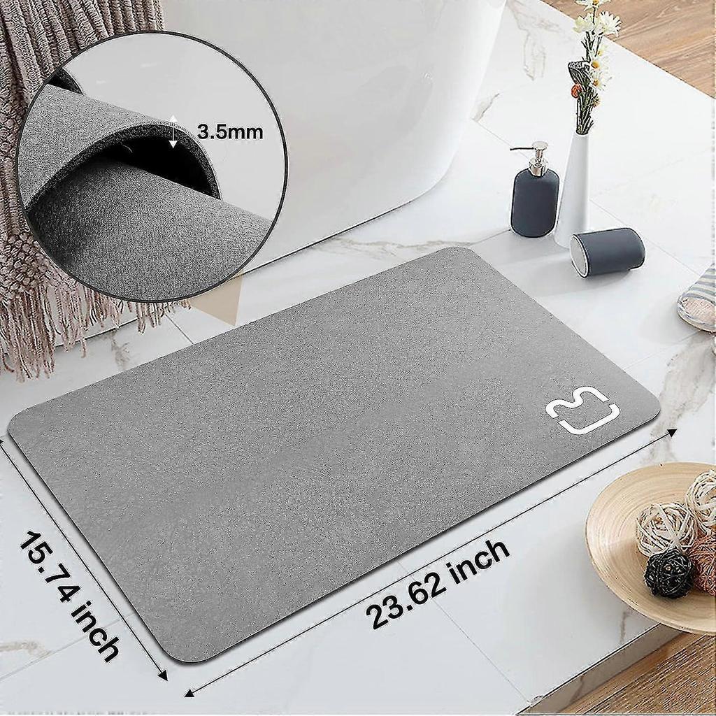 Diatomaceous Earth Bath Mat Bathtub Mat, Fast Drying Non-slip Shower Mat Bath Stone Mat Super Absorbent Bathroom Floor Mat