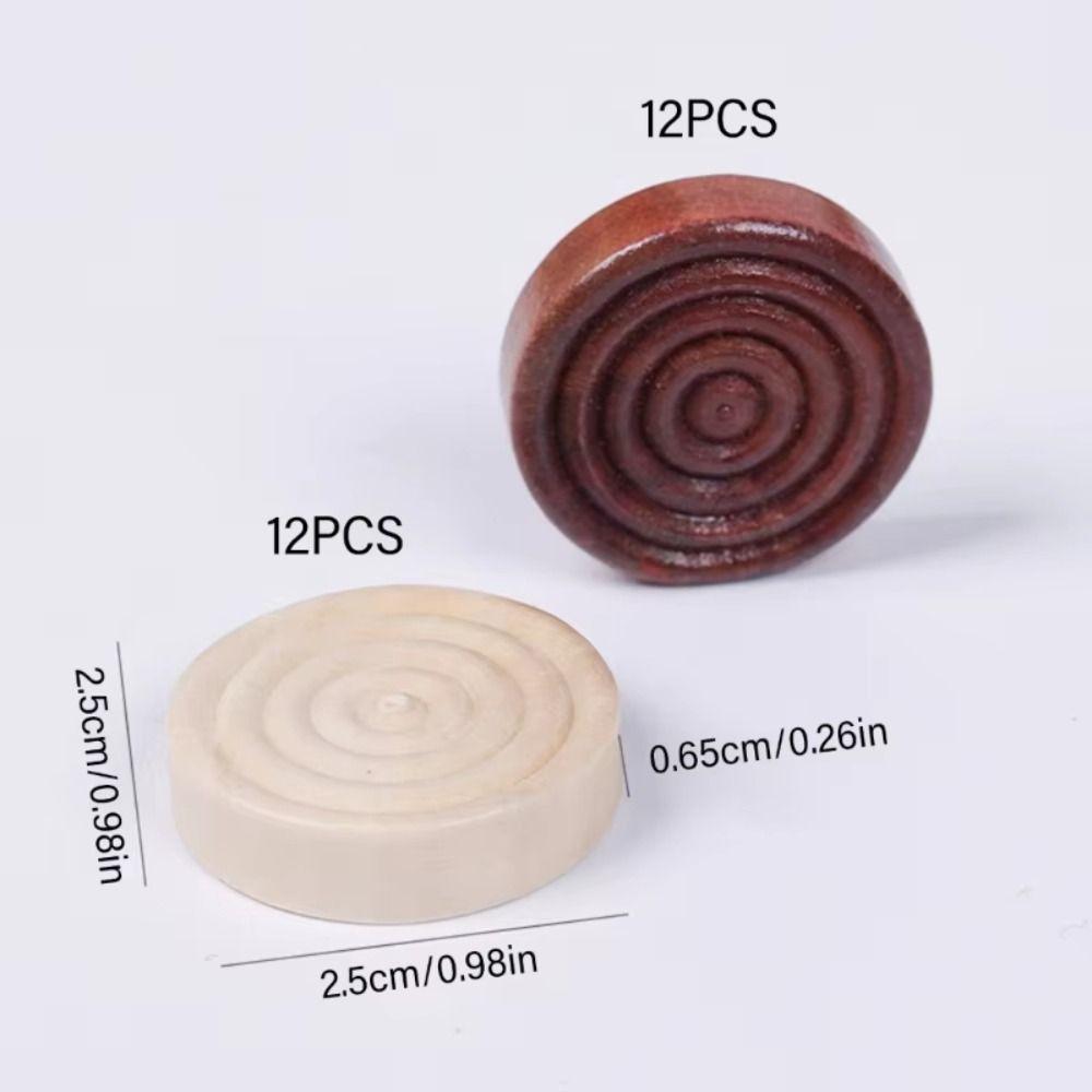 24Pcs/set International Chess Game Accessories Delicate Wooden Checker Pieces  Standard Tournamen
