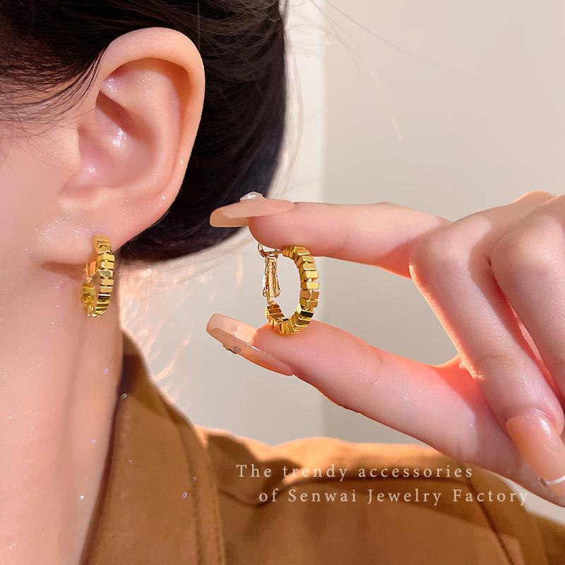 Gold cubes, broken silver, loop earrings, women s earrings, annual ears.