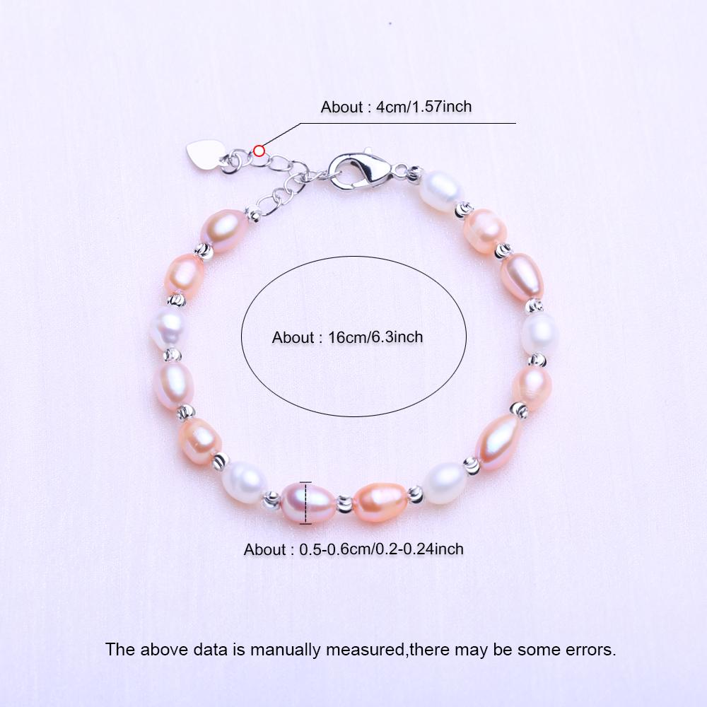 Bracciale di Perle d'Acqua Dolce Naturali LSOOYH Per Donne Eleganti Regali per San Valentino e per il Giorno del Compleanno, Accessorio Moda per Tutte le Stagioni