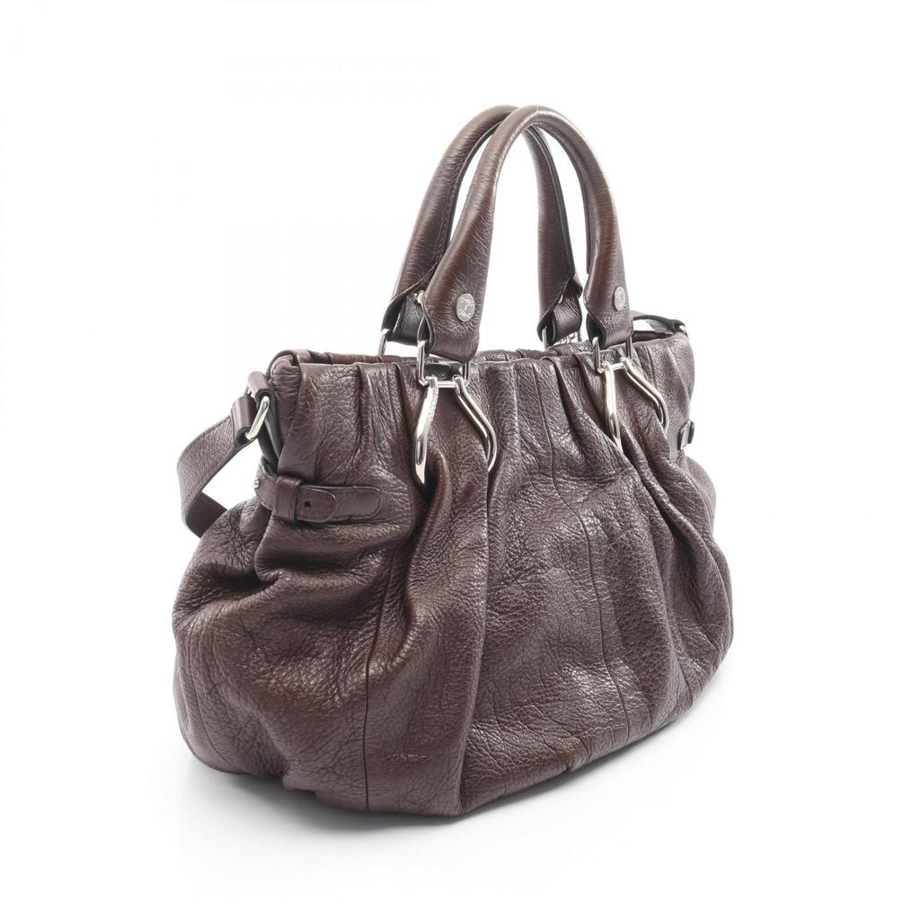 Used CELINE Pillow Small 2WAY Shoulder Bag leather Brown Used Women