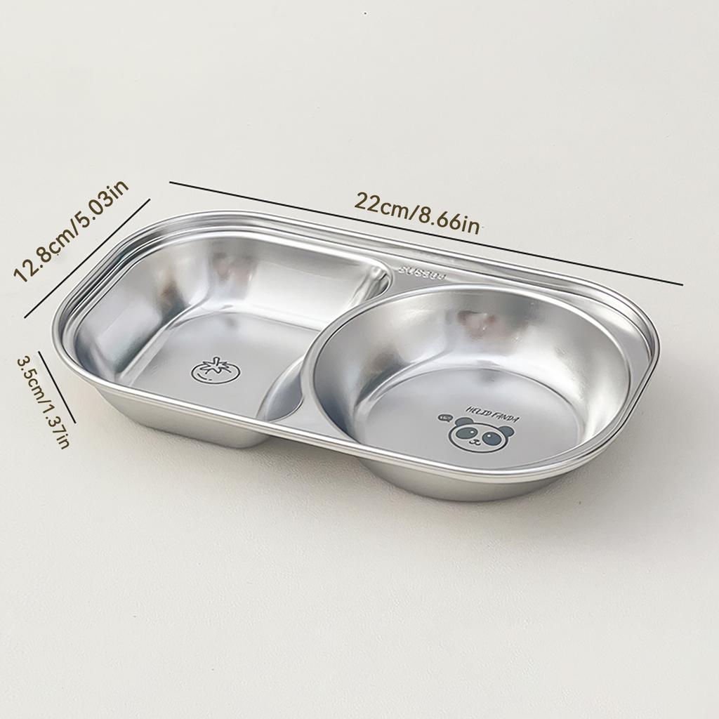 Mini Cute Children Dinner Plate 304 Stainless Steel Divided Food Plates Dishes Fruit Salad Plates Kitchen Tableware