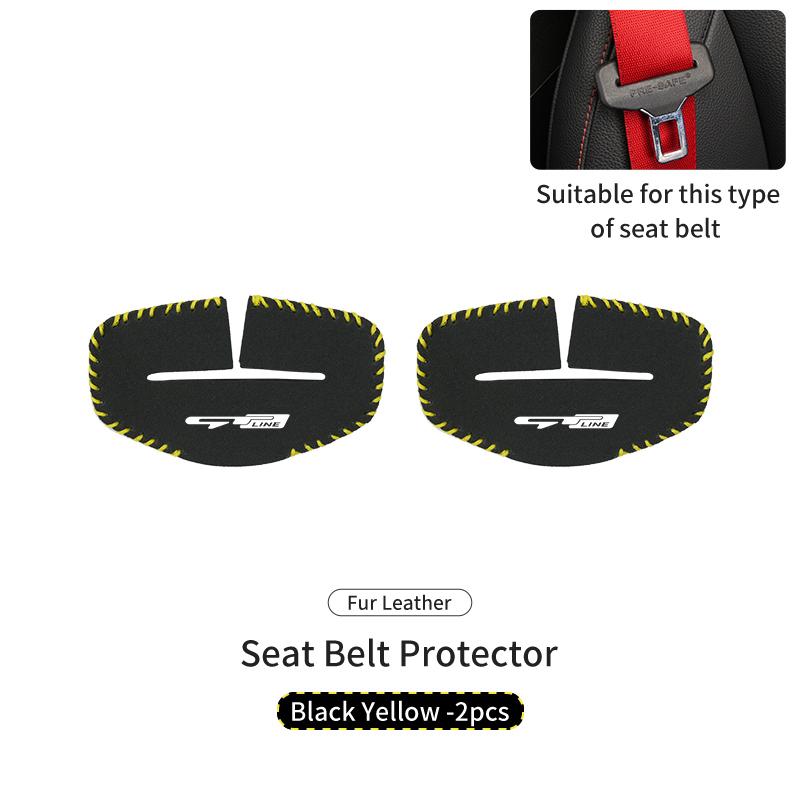 QDIM8 2PCS Car Seat Belt Anti Scratch Buckle Protector Cover Accessories For KIA gt gtline Xline ceed Forte RIO STINGER Seltos K3 K4