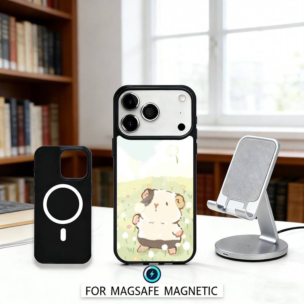 H-Healing Guinea Pig Phone Case For iPhone17,16,15,14,13,12,Pro,Max,Magnetic For Magsafe Wireless Charging