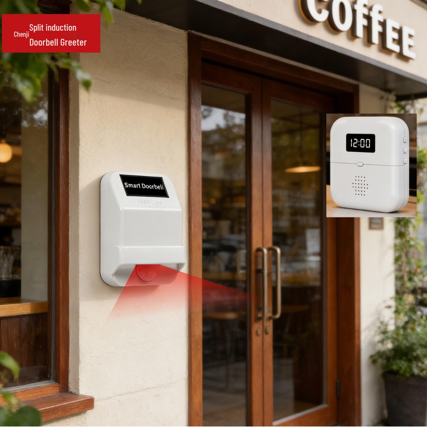 Chenji Split-Type Doorbell: Home & Office Welcome Reminder Transmitter (needs pairing)