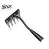 Compact Garden Rake Weeding with Sharp Tines Manganese Steel Head Weeder Rakes for Loosening Tip Soil & Removing Weeds Detachable Tool Yard Farm Use
