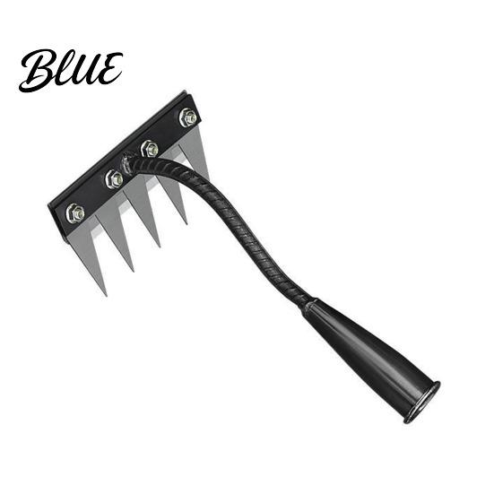 Compact Garden Rake Weeding with Sharp Tines Manganese Steel Head Weeder Rakes for Loosening Tip Soil & Removing Weeds Detachable Tool Yard Farm Use