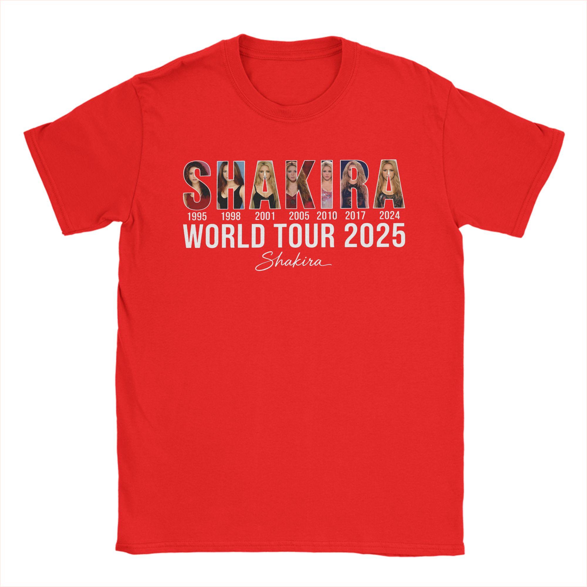 

Unisexs World Tour Celebration Shakira Design T Shirt Cotton Clothing Unique Short Sleeve O Neck Tee Shirt Adult TShirts S