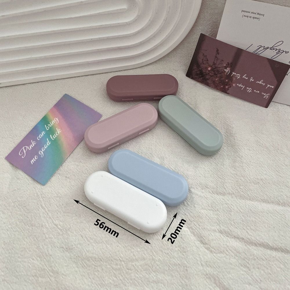Candy Color Contact Lens Case Kit Portable Retro Contact Lens Inserter Frosted Finish with Tweezers and Suction Stick