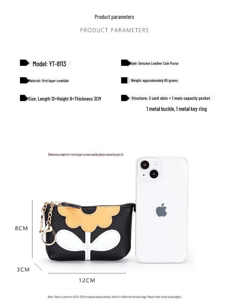 Women's Colorblock Floral Coin Purse - Cute Zipper Pouch for Change, Keys & Cards, Red Envelope Design