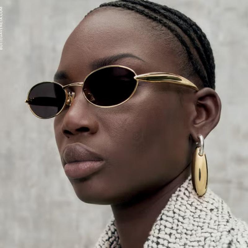 Fashion Small Oval Sunglasses Men Women Vintage Punk Square Driving Sun Glasses Luxury Brand Metal Frame Black Eyewear