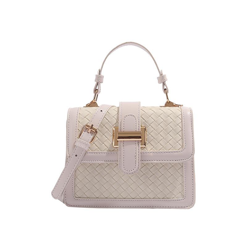 High-Quality Texture Bag for Women 2025 Niche Versatile Stylish Leather Woven Small Square Bag Retro Fashion Crossbody Bag